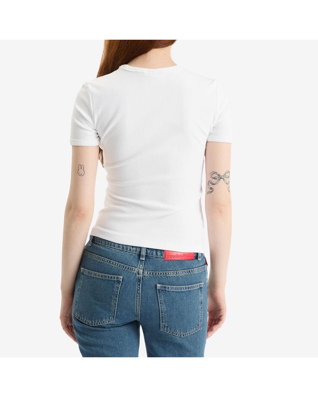 Adidas White Campus 2000 Cutout Ribbed T-Shirt