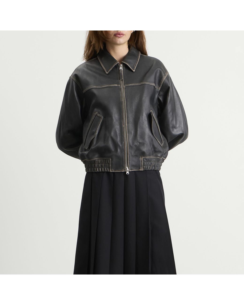 DUNST Black Refined Leather Blouson