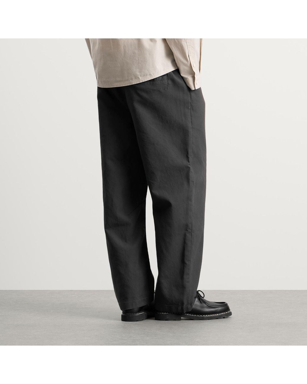 BOUND Gray Porto Cotton Trousers for men