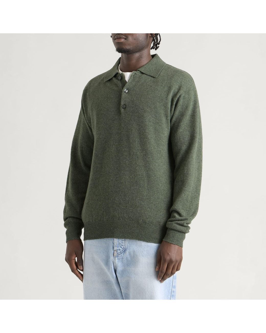 Pittari Green Knitted Polo for men