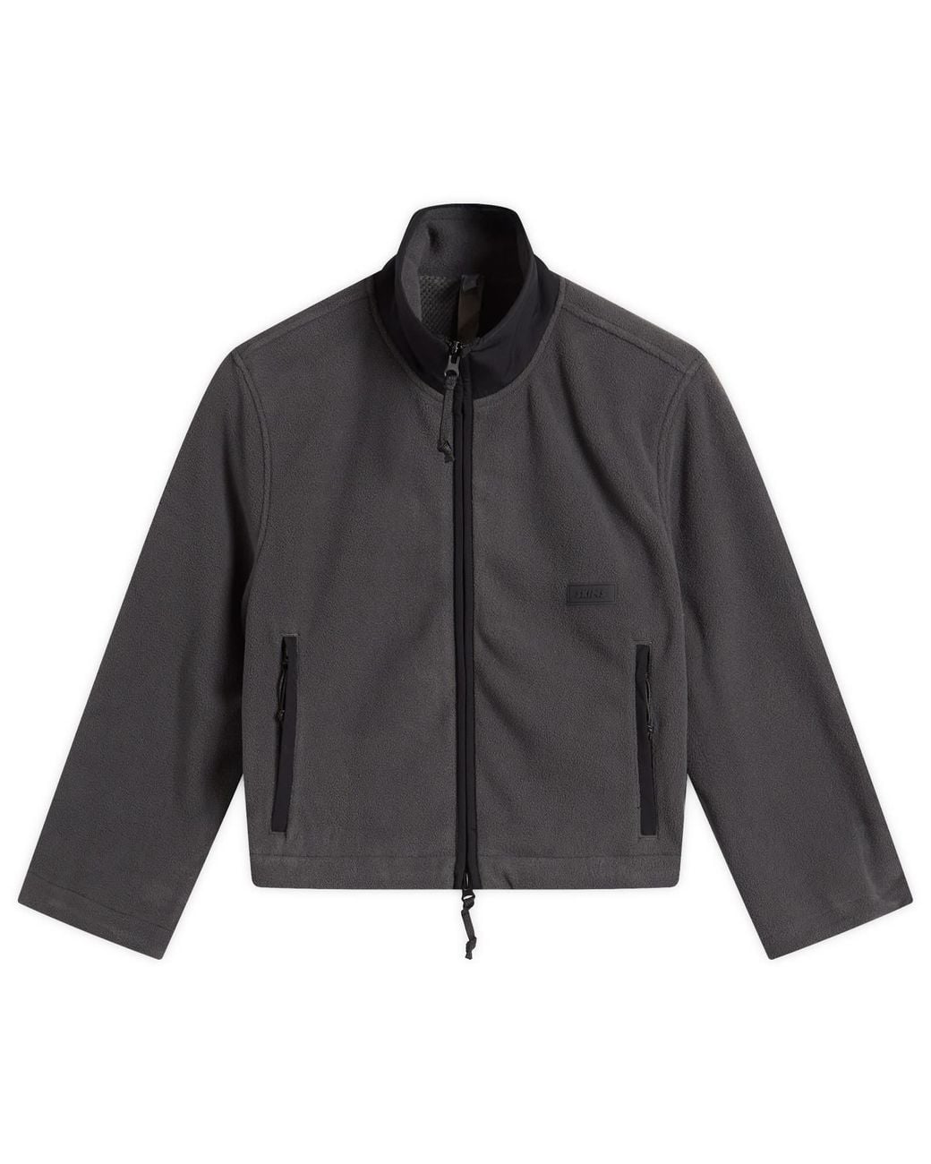 Skims Gray Fleece Lounge Shrunken Zip Up Jacket