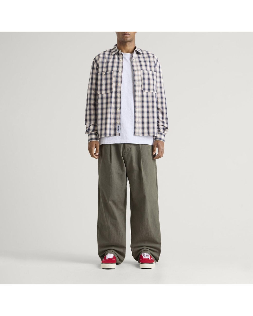 Butter Goods Gray Pleated Trousers for men