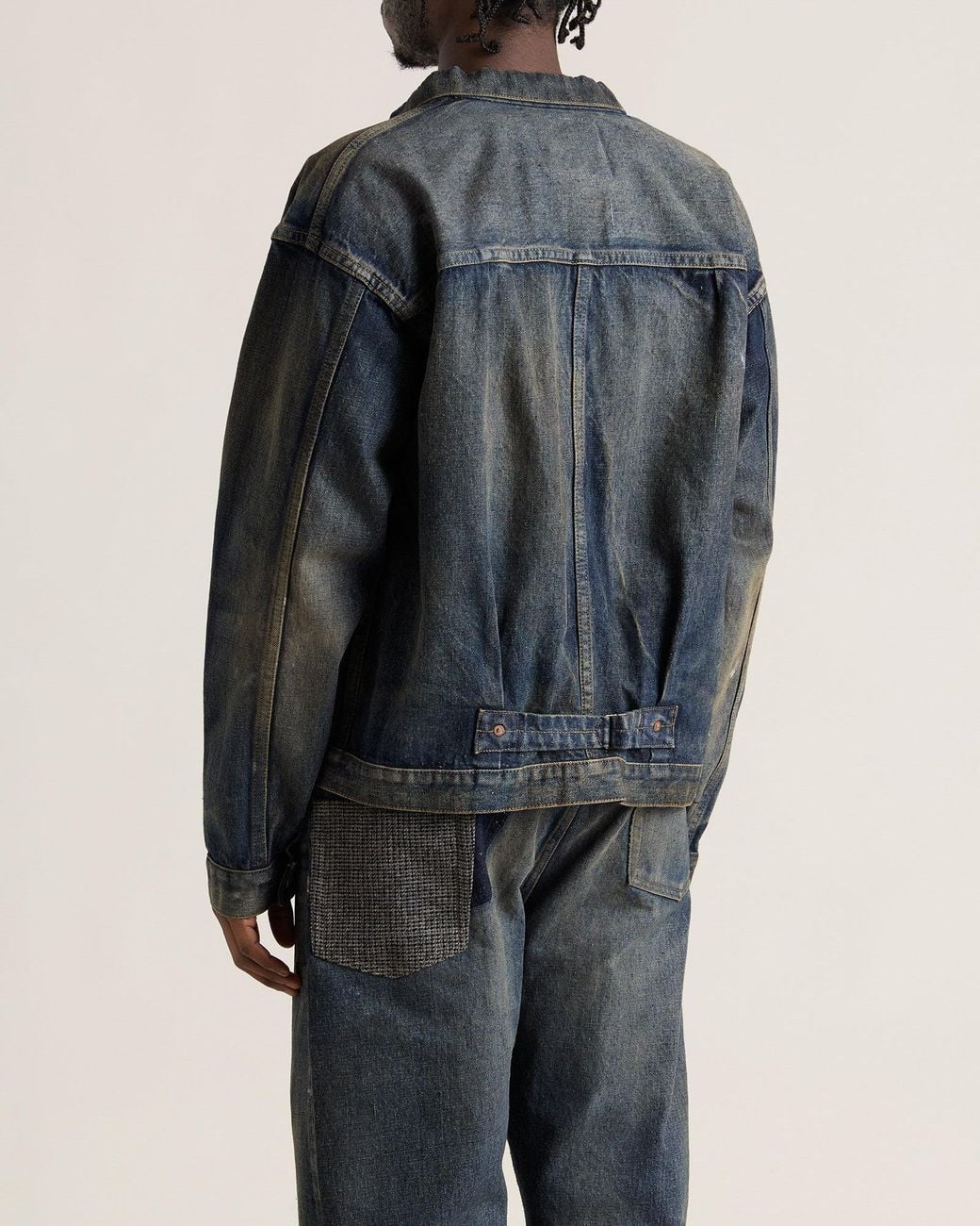 Junya Watanabe Blue Custom Patchwork Denim Jacket for men
