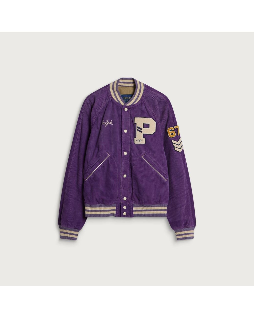 Polo Ralph Lauren Purple Corduroy Bomber Jacket for men