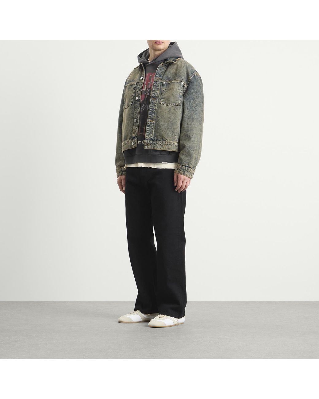 Represent Green Denim Trucker Jacket for men