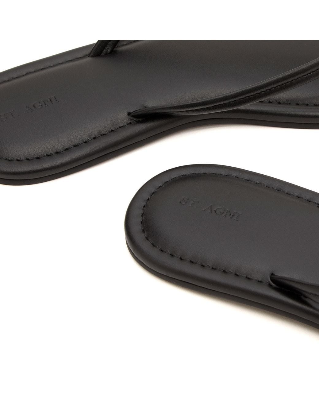 St. Agni Black Thong Detail Slide