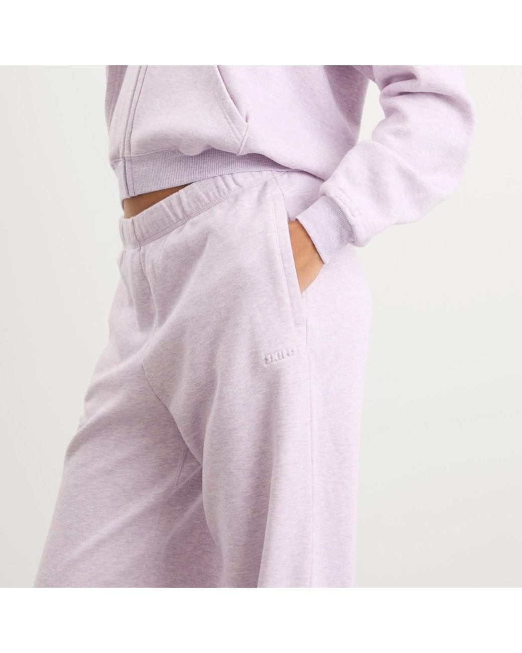 Skims Purple Cotton Fleece Straight Leg Pant