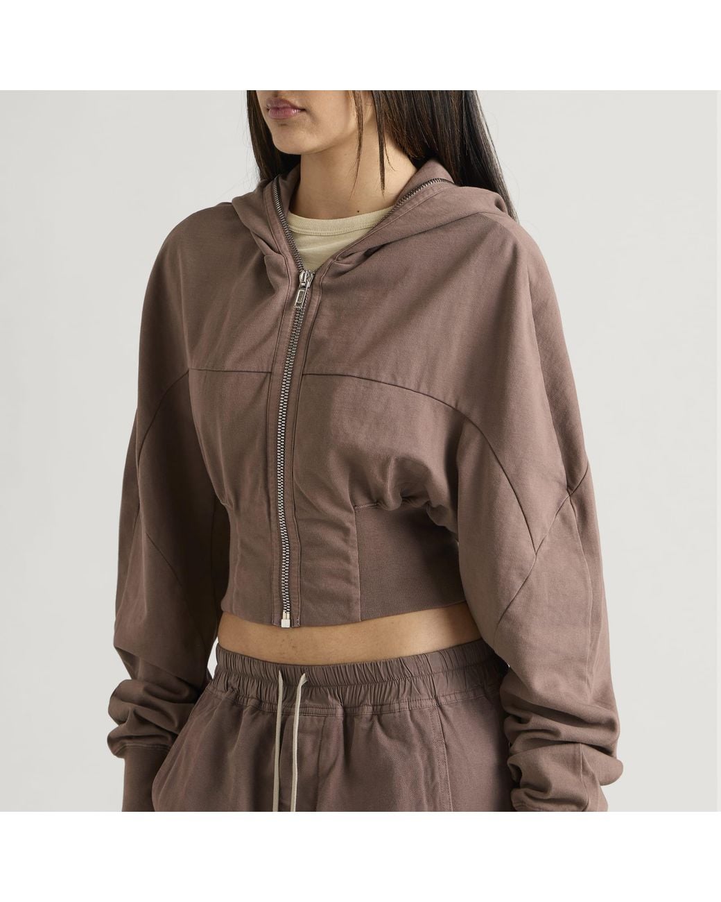 Rick Owens Brown Collage Gimp Hoodie