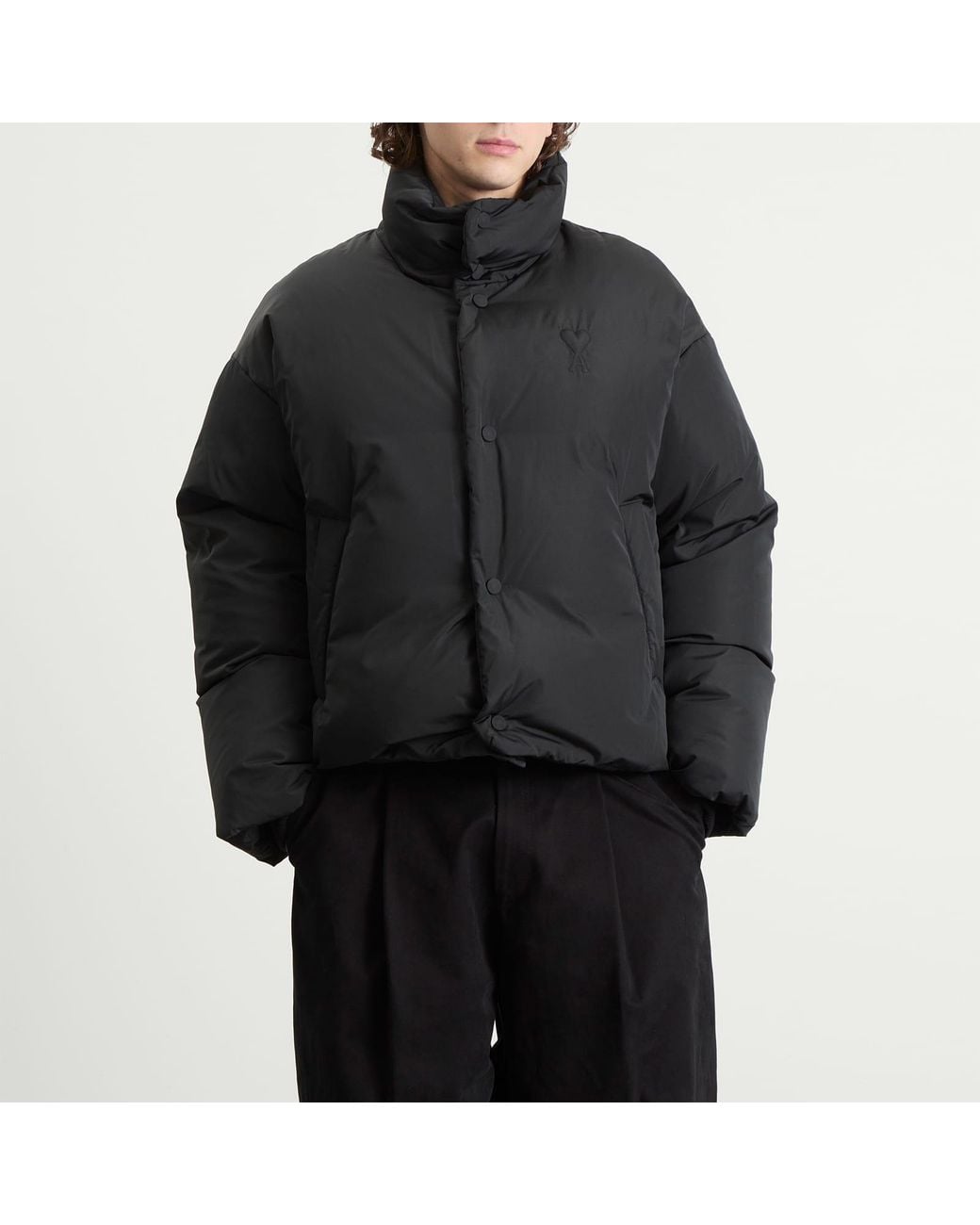 AMI Black Technical Taffetas Adc Down Jacket for men