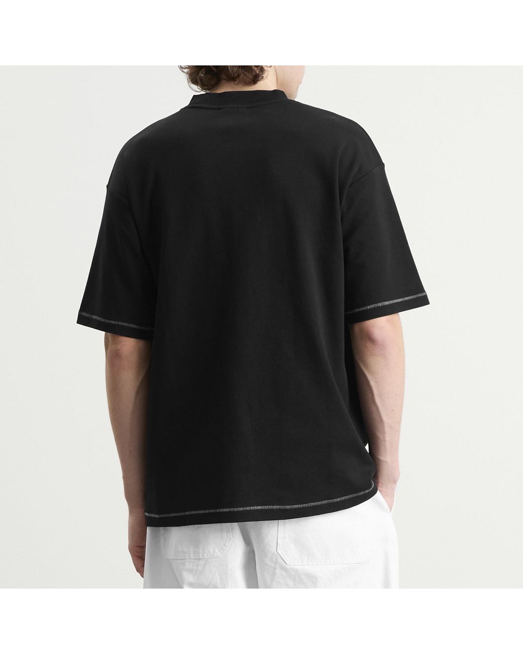 Drole de Monsieur Black Stagger Logo T-Shirt for men
