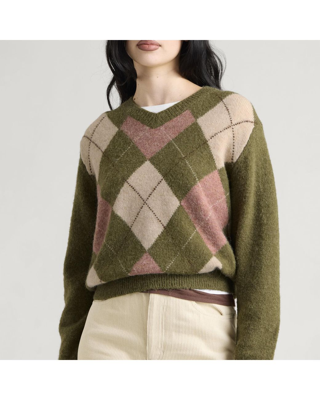 DUNST Green Alpaca Argyle Jumper