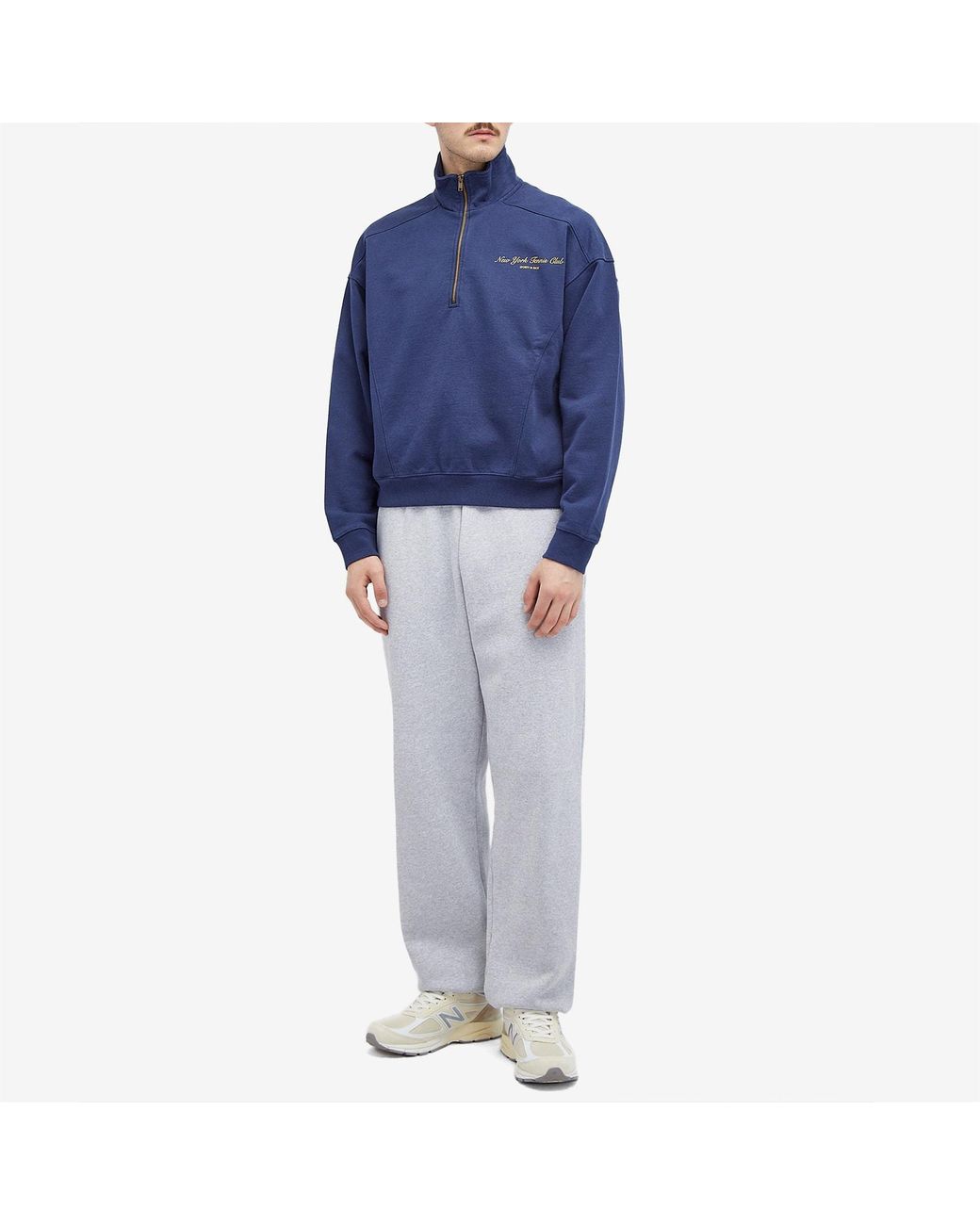★Sporty & Rich★ New York Tennis Club Sweatshirt Navy CR971 NY Tennis Club Quarter Zip - Navy/Gold – Sporty & Rich