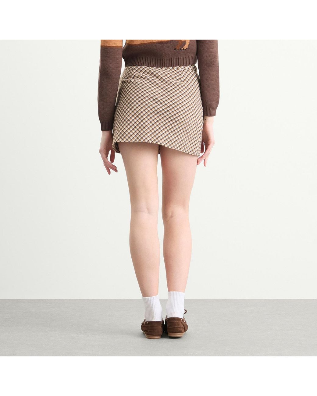 House Of Sunny Natural Retro Blanket Mini Skirt
