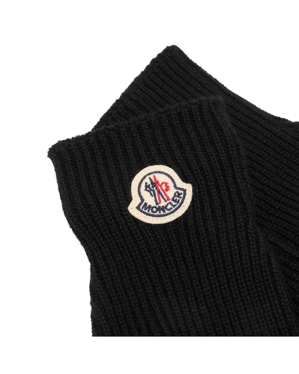 Moncler Black Logo Gloves for men