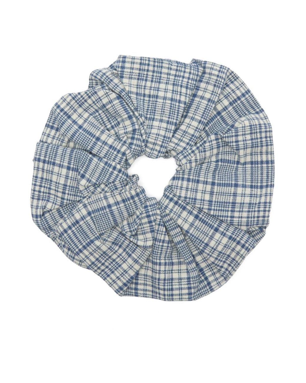 STORY mfg. Blue Hand Woven Scrunchie