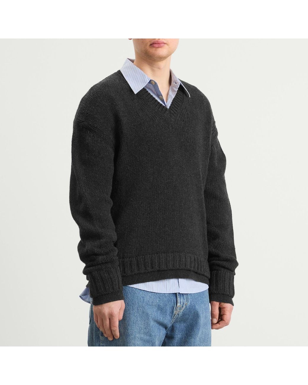 Our Legacy False V-Neck Jumper in Black for Men | Lyst