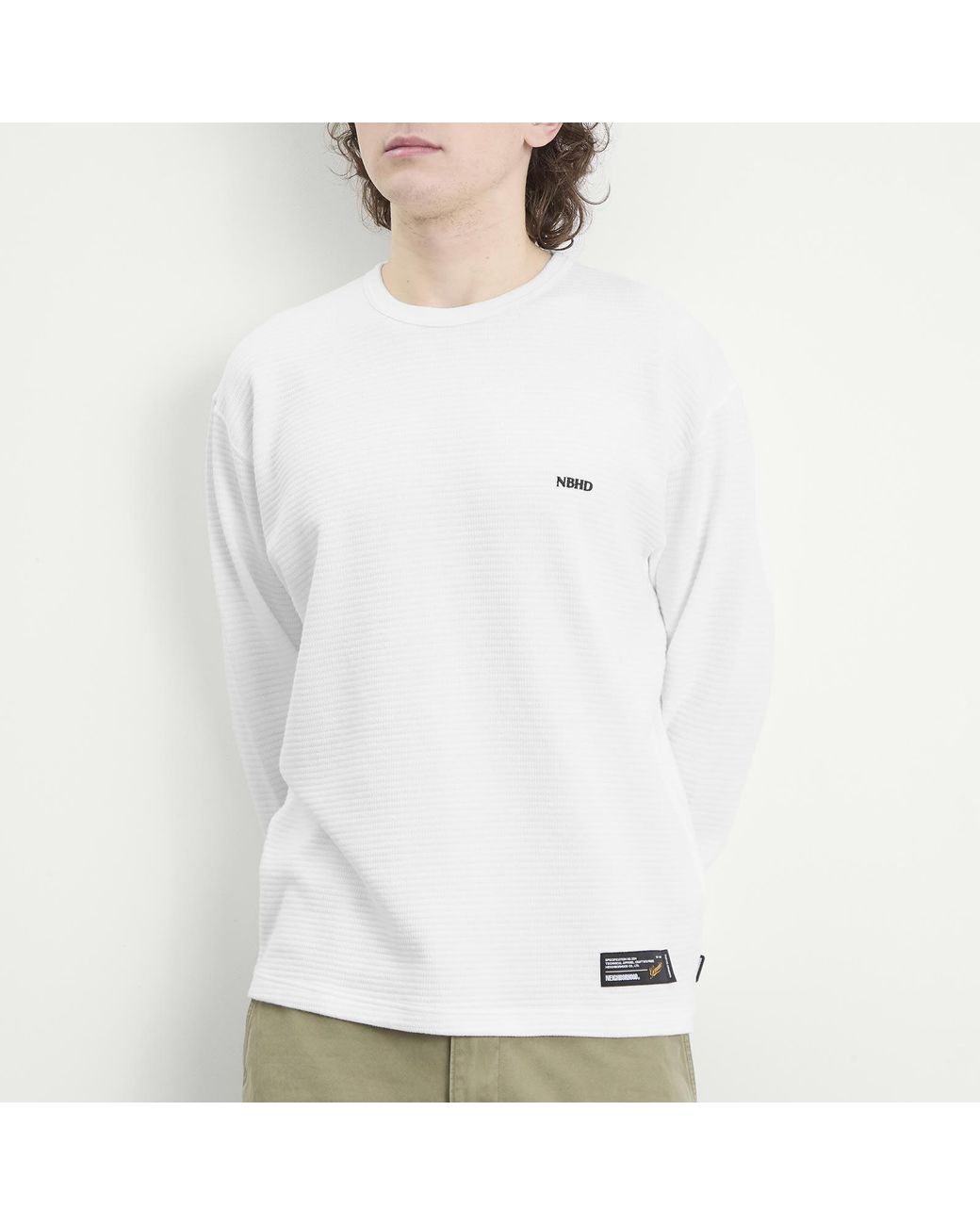 Neighborhood Waffle Crewneck in White for Men | Lyst