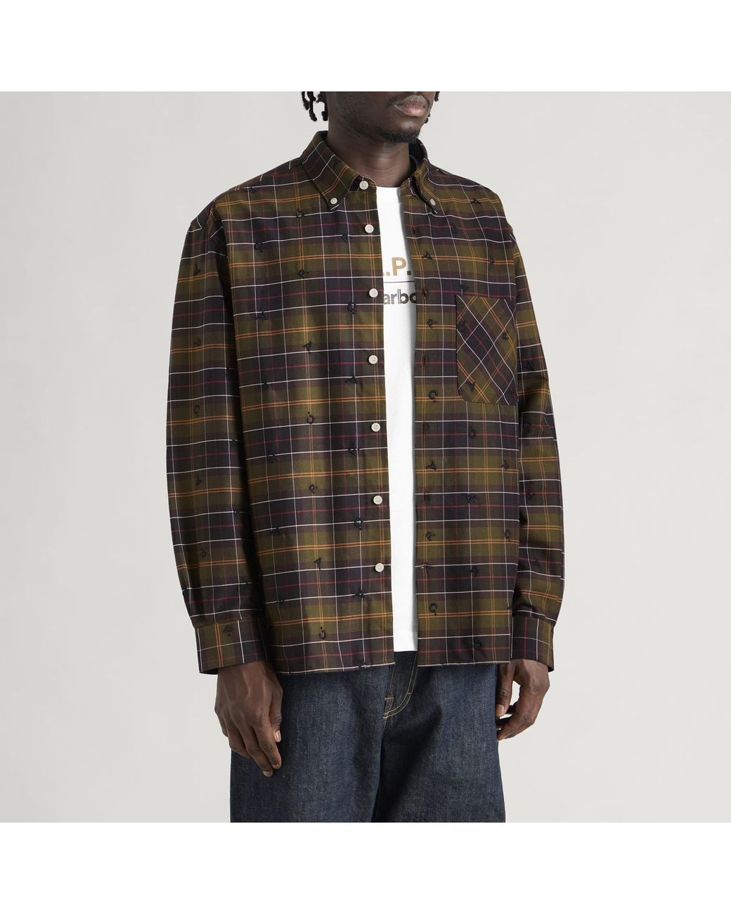 Barbour Brown X A.P.C. Monogram Tartan Shirt for men