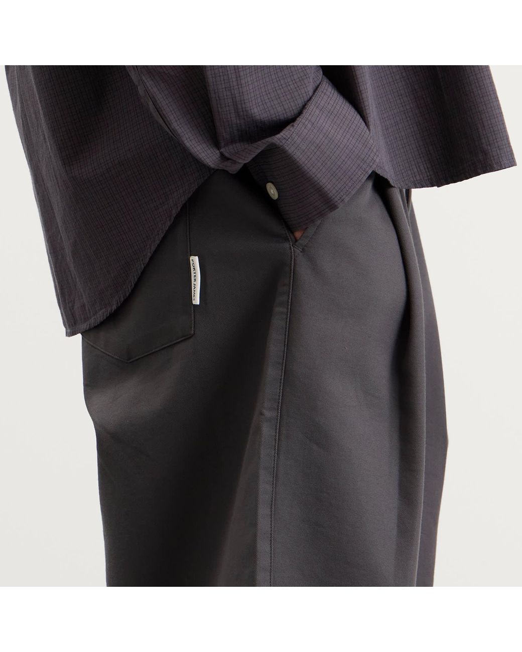 Double Tab Design Porter James Double Pleated Shorts in Gray for Men | Lyst