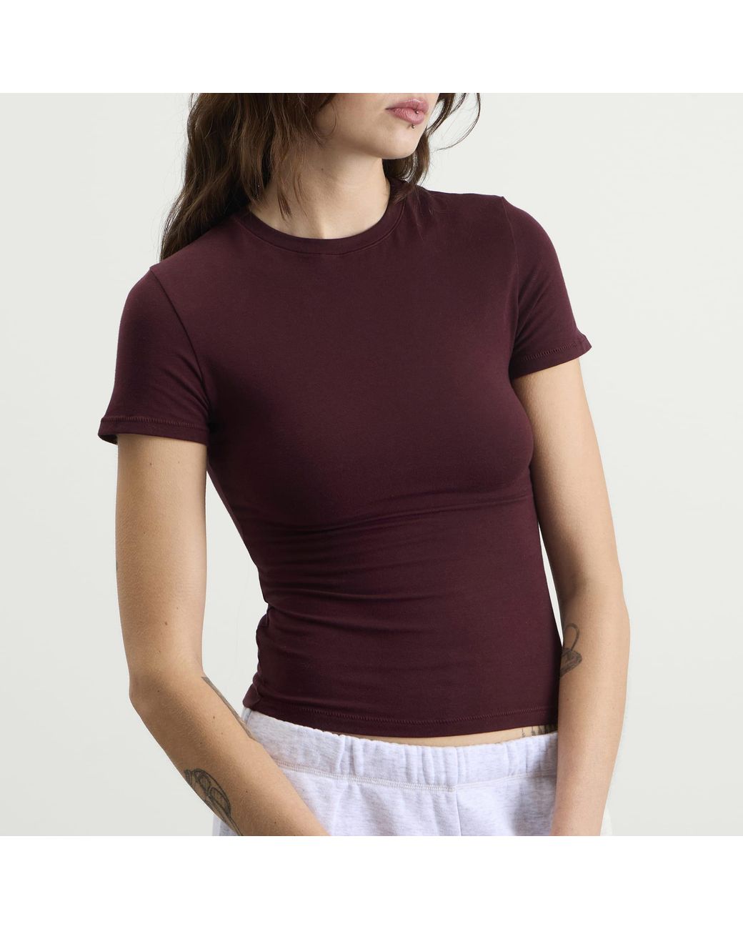 Skims Purple Cotton Jersey T-Shirt