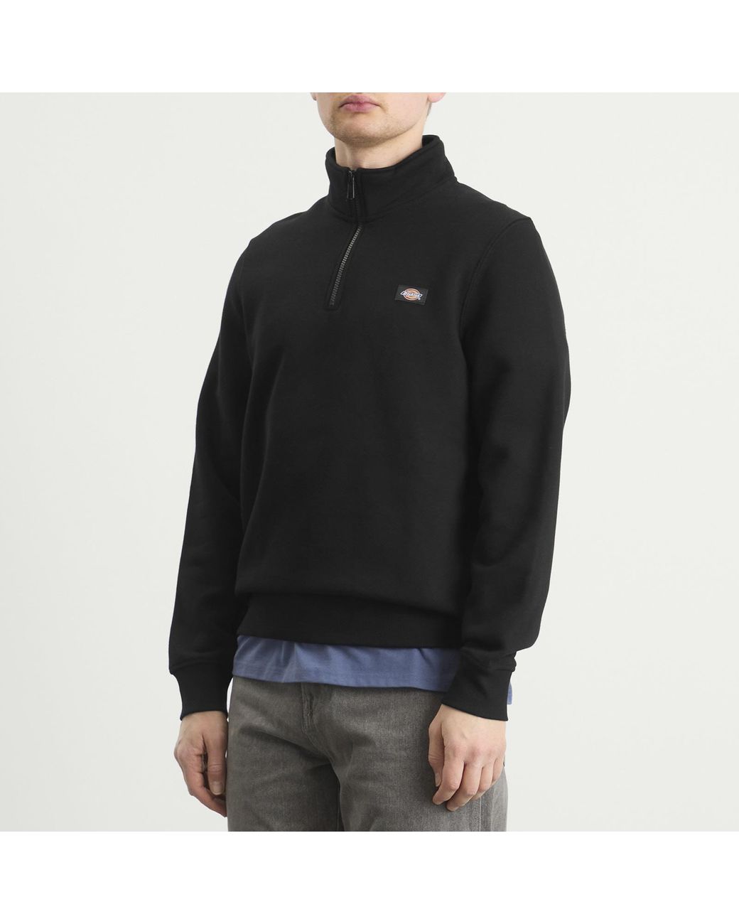 Dickies Black Oakport Quarter Zip Sweatshirt for men