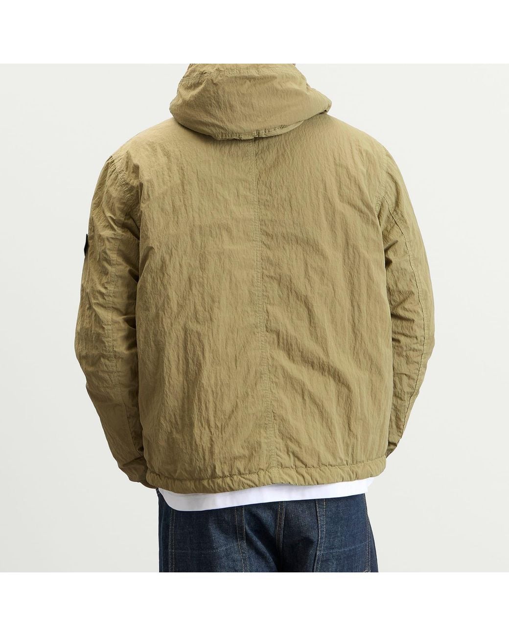Stone Island Green Warp Rib Nylon-Tc Hooded Jacket for men