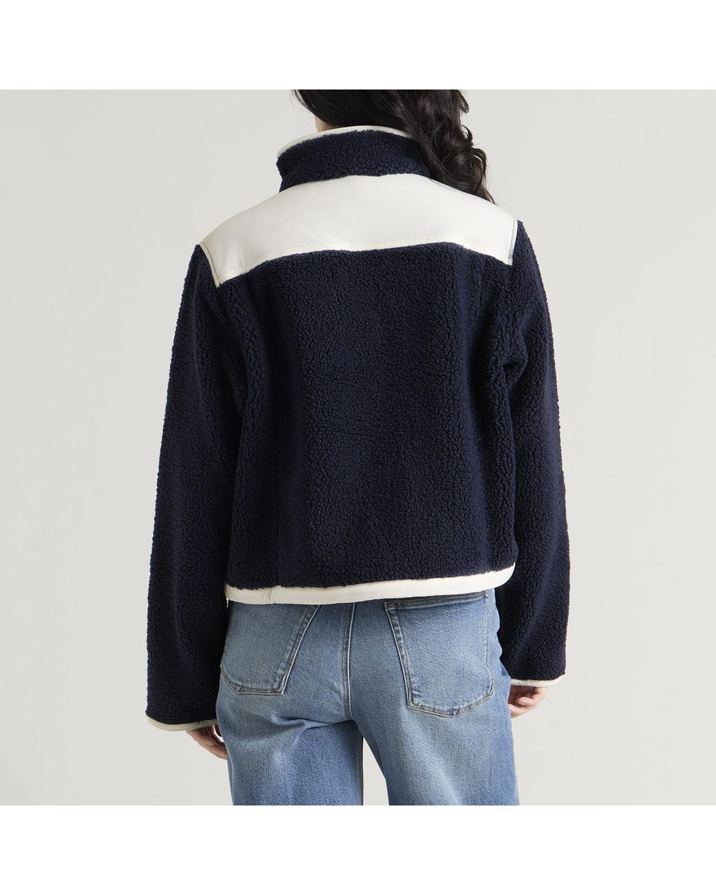 Skims Blue Teddy Boxy Zip Up Jacket