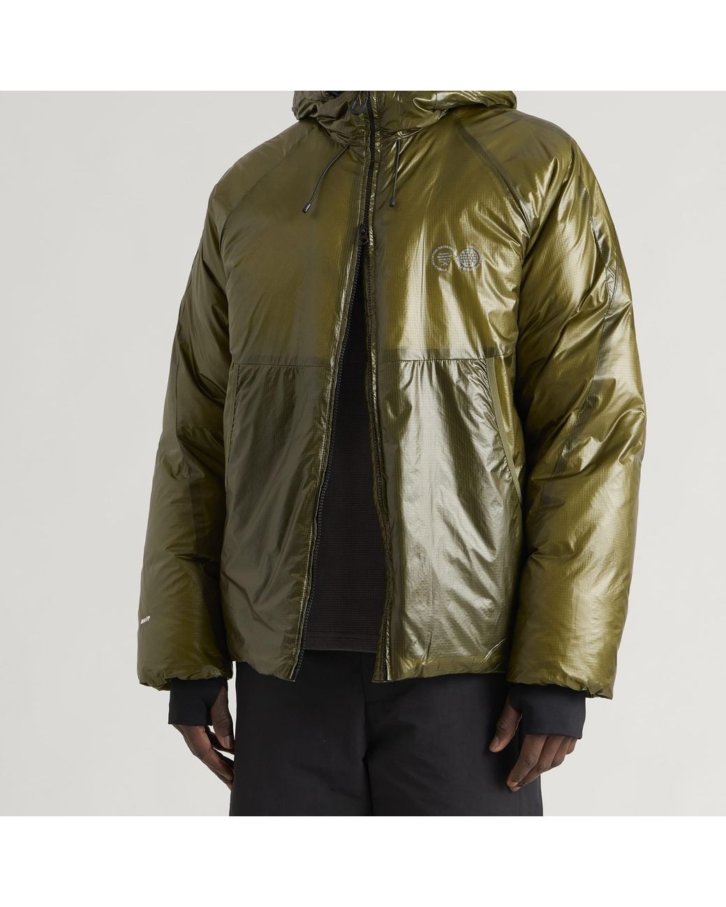 Purple Mountain Observatory Green Shield Translucent Down Jacket for men