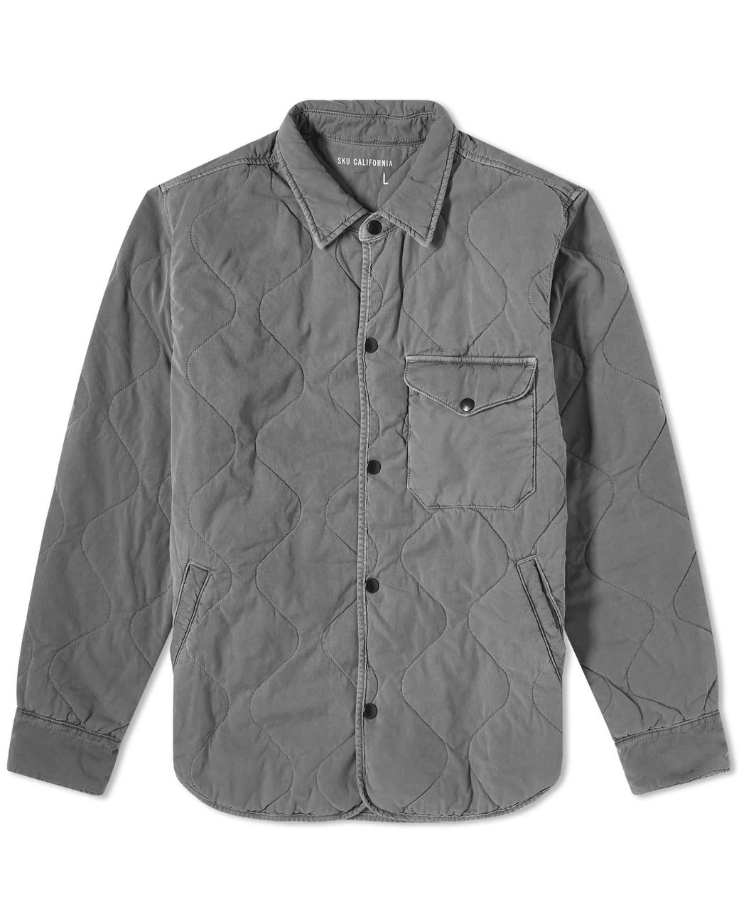 Save Khaki Quilted Shirt Jacket in Gray for Men | Lyst