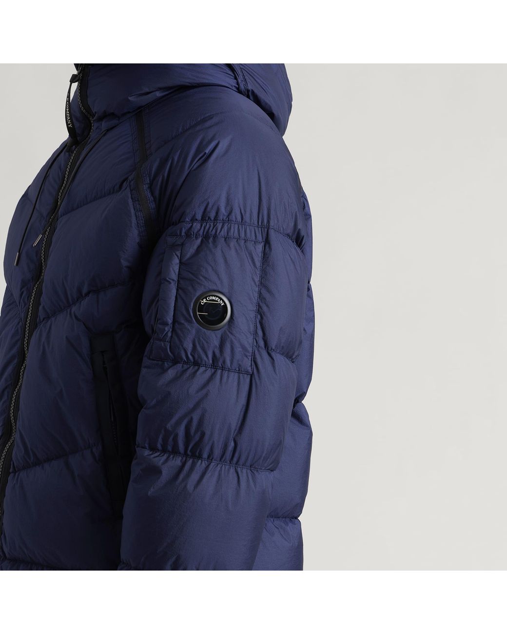 C P Company Blue Shield Hooded Down Jacket for men