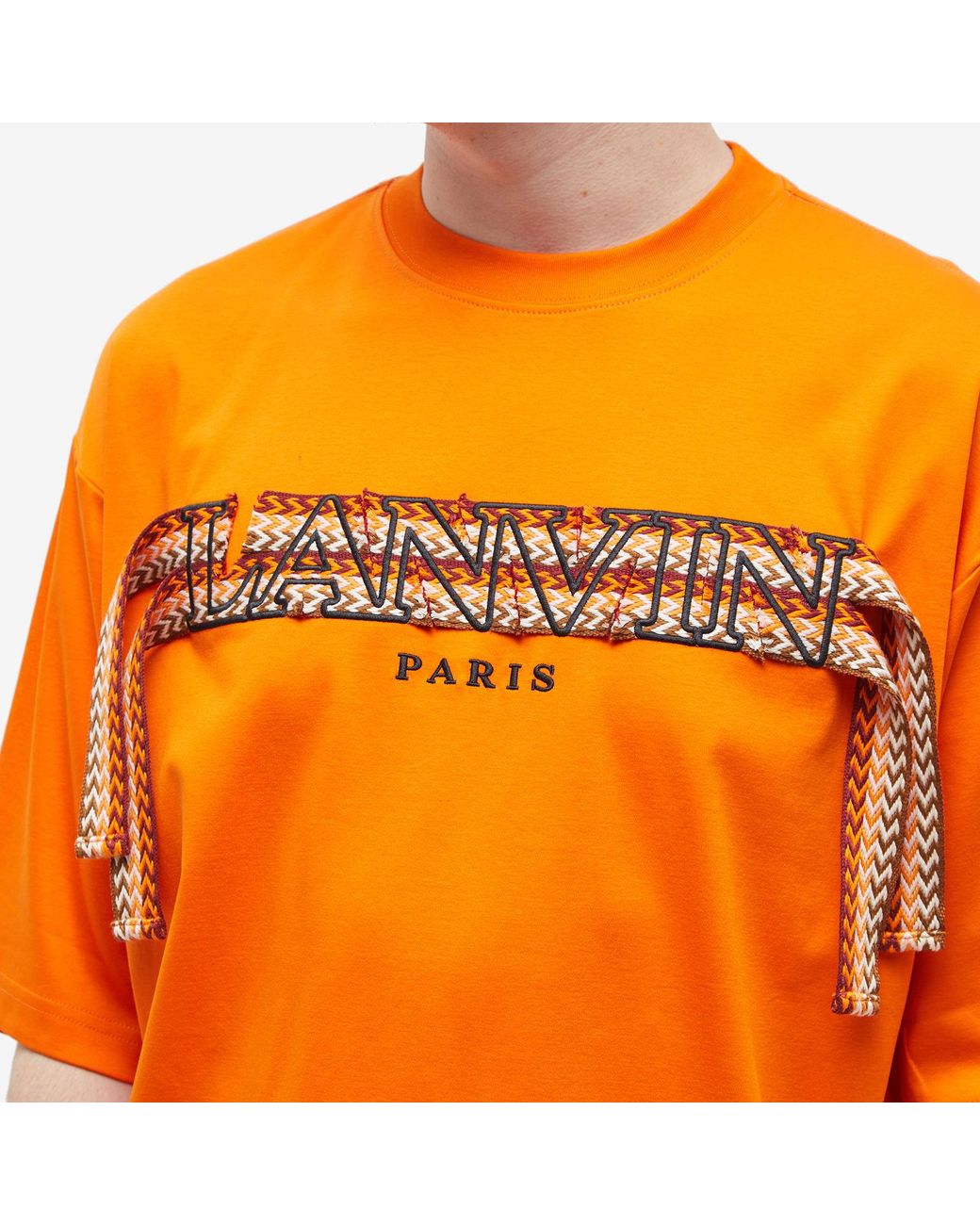 【関税込み】Lanvin イエロー Curb Side Tシャツ Lanvin Curb Lace T-shirt in Orange for Men | Lyst