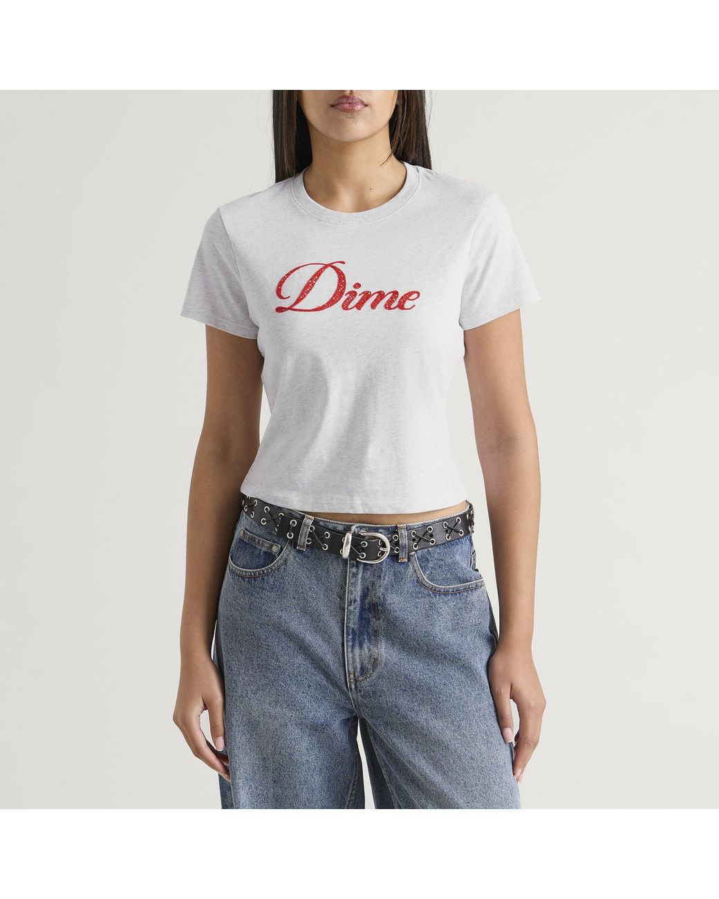 Dime White Cursive Crotchet Baby T-Shirt
