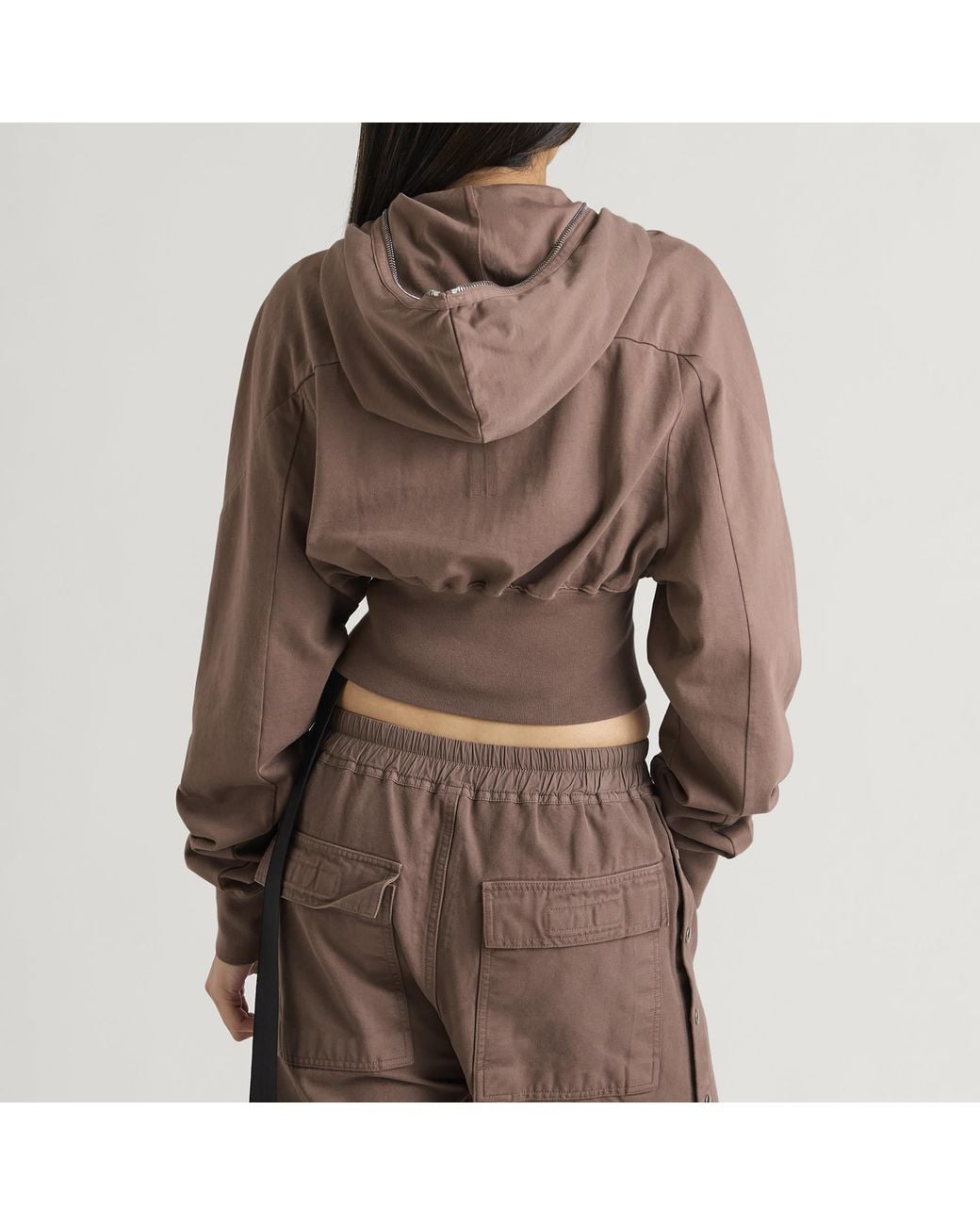 Rick Owens Brown Collage Gimp Hoodie