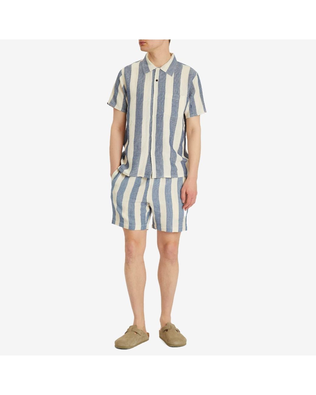 Kardo Blue Handwoven Drawstring Shorts for men