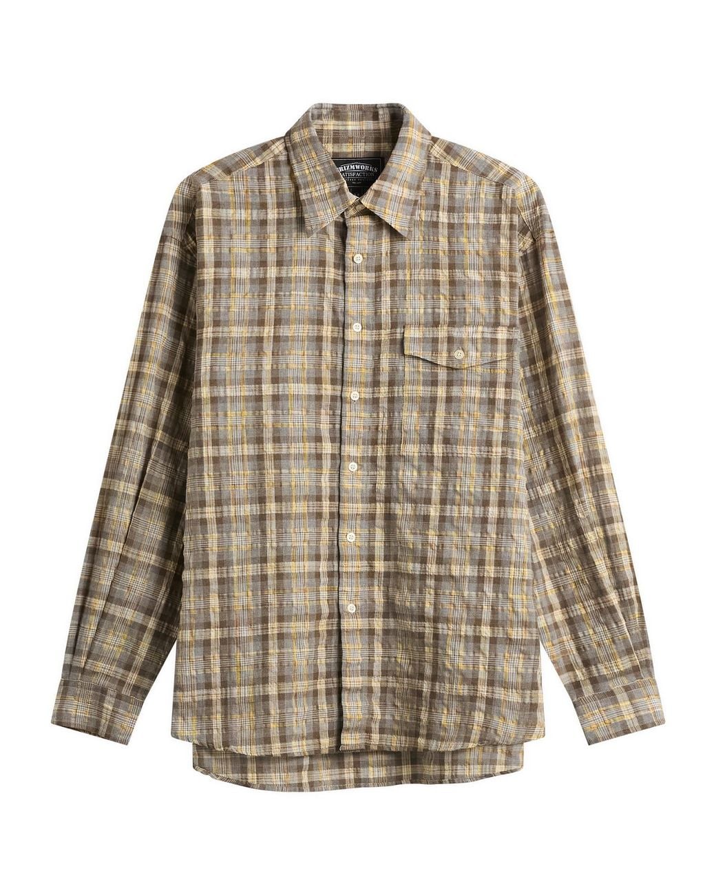 FRIZMWORKS Brown Uneven Check Shirt for men