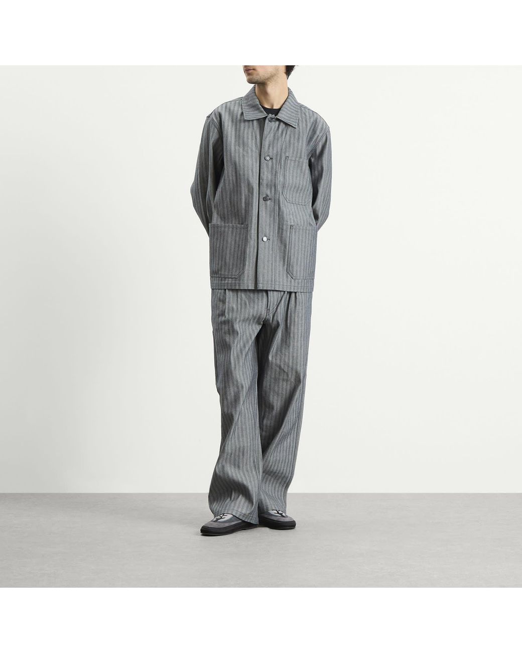 Applied Art Forms Gray Herringbone Contruction Pants for men