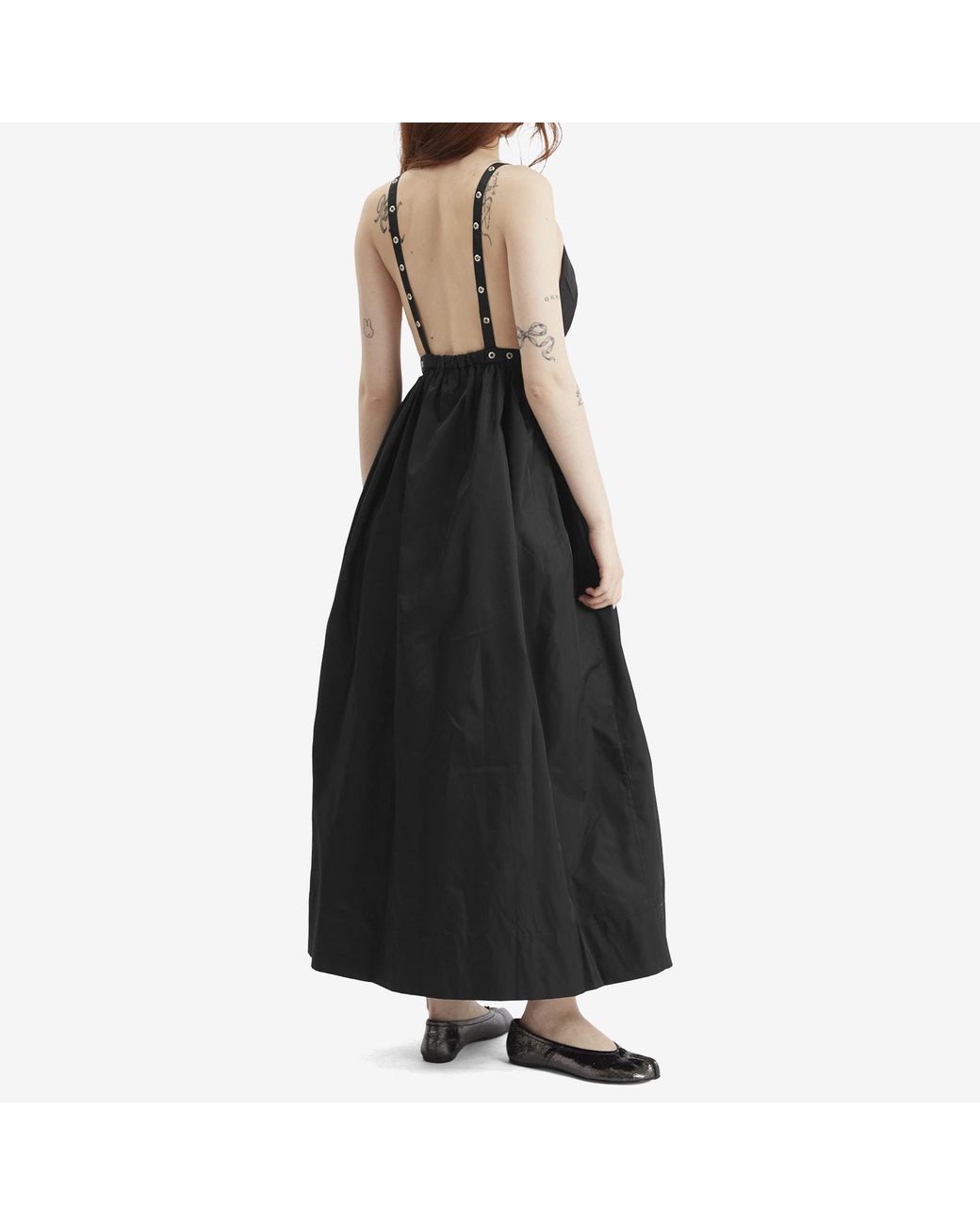 knee length dresses for ladies Cotton Poplin Midi Strap Smock Dress