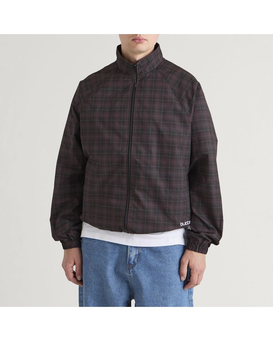 Butter Goods Black Plaid Nylon Jacket for men