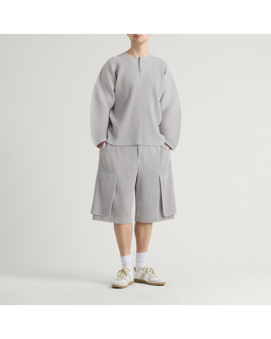 Homme Plissé Issey Miyake Gray Pleated Shorts for men