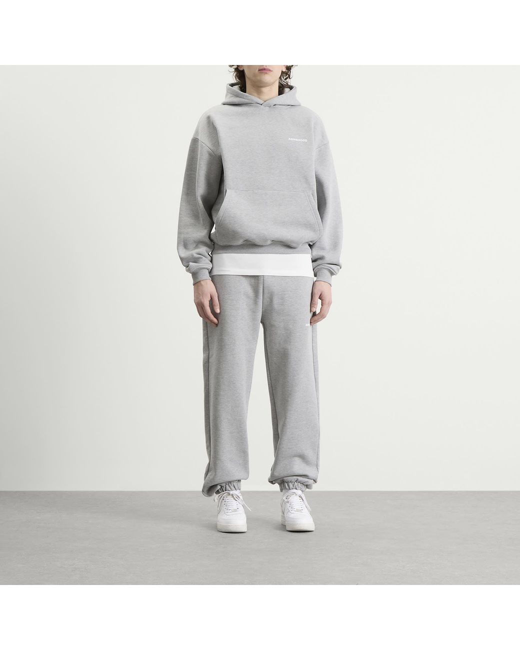 Annie Hood Gray Mini Logo Hoodie for men