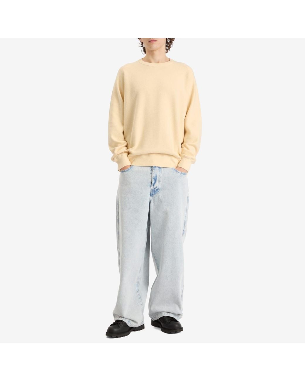 YMC Natural Almost Grown Waffle Sweatshirt for men