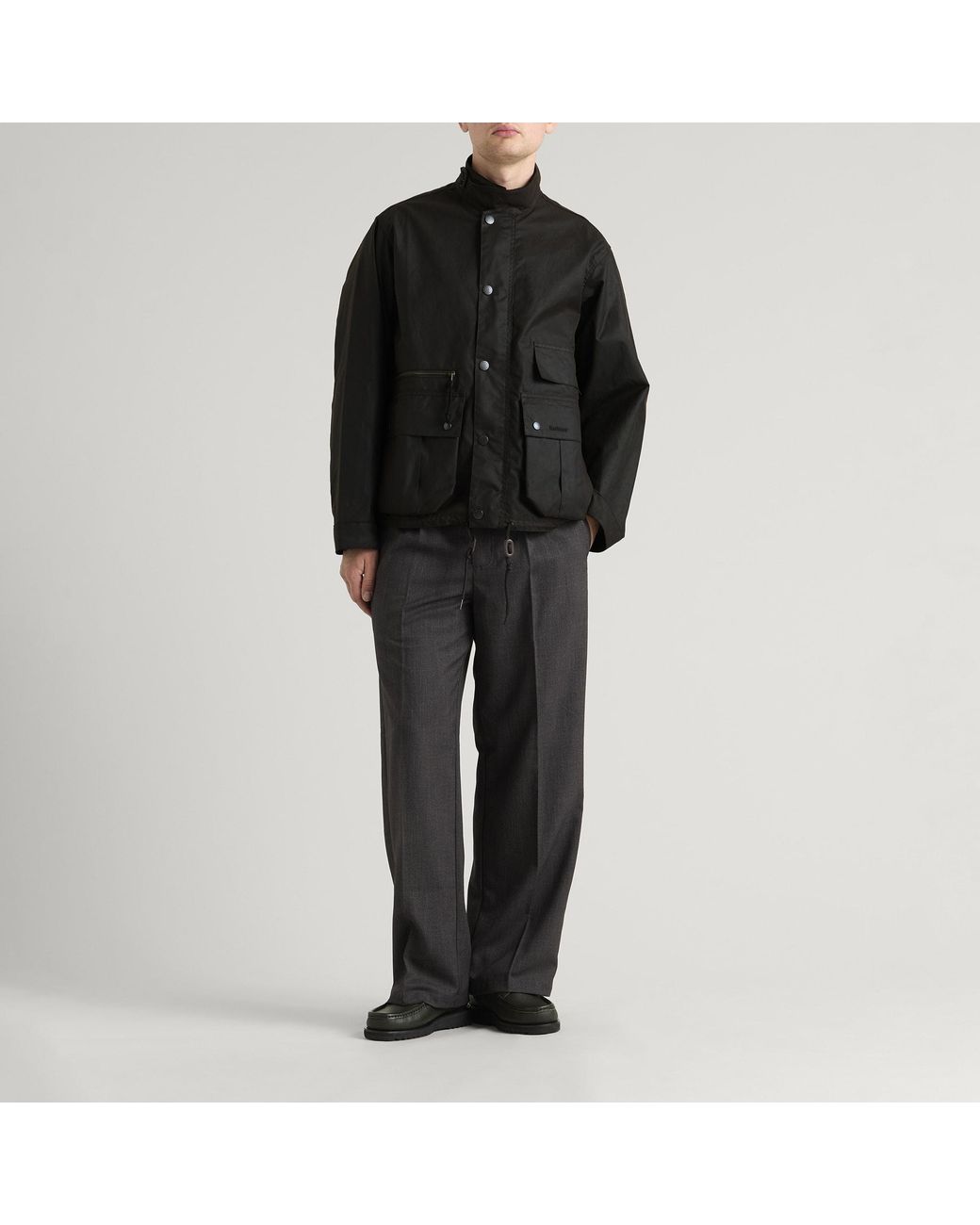 Barbour Black Heritage + Modified Ursula Wax Jacket for men