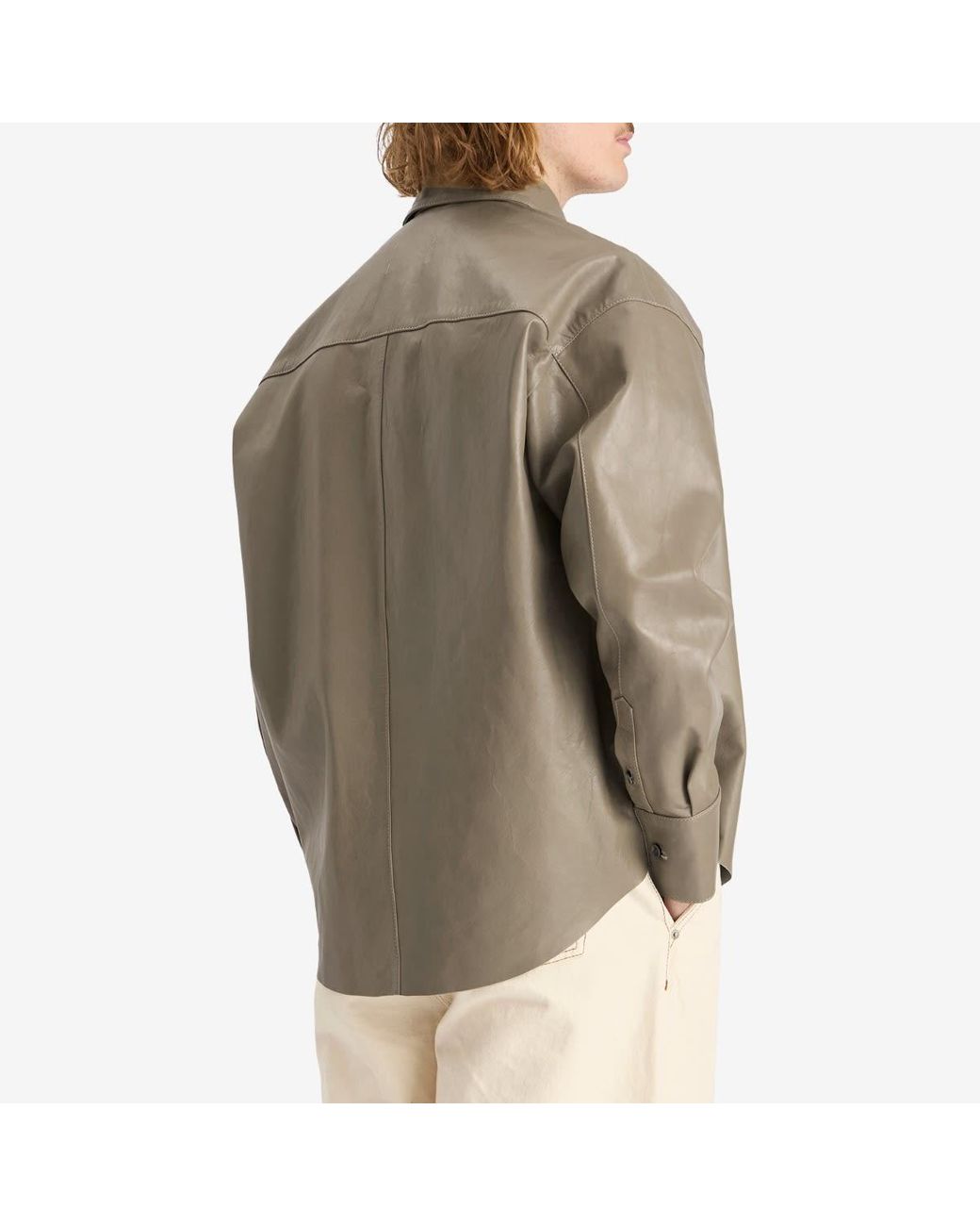 シャツ AMI Paris Boxy Fit Leather Overshirt AMI PARIS Boxy Fit Leather Overshirt AMI