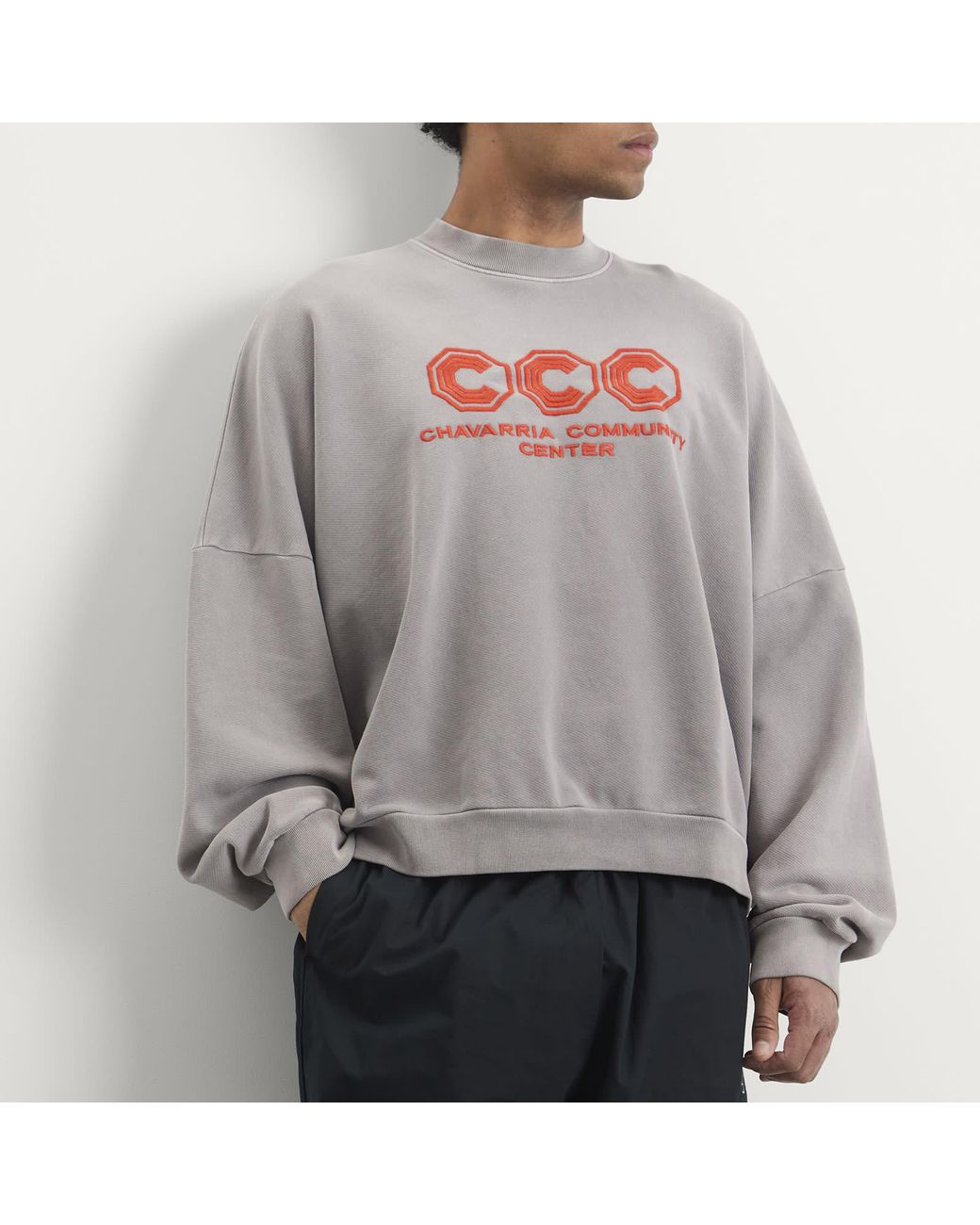 Willy Chavarria Gray Ccc Hooligan Crew Sweatshirt for men