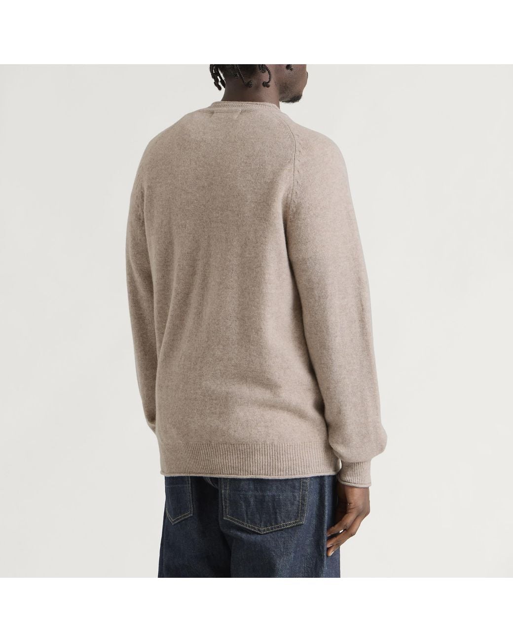 Pittari Natural Usk Lambswool Roll Collar Jumper for men