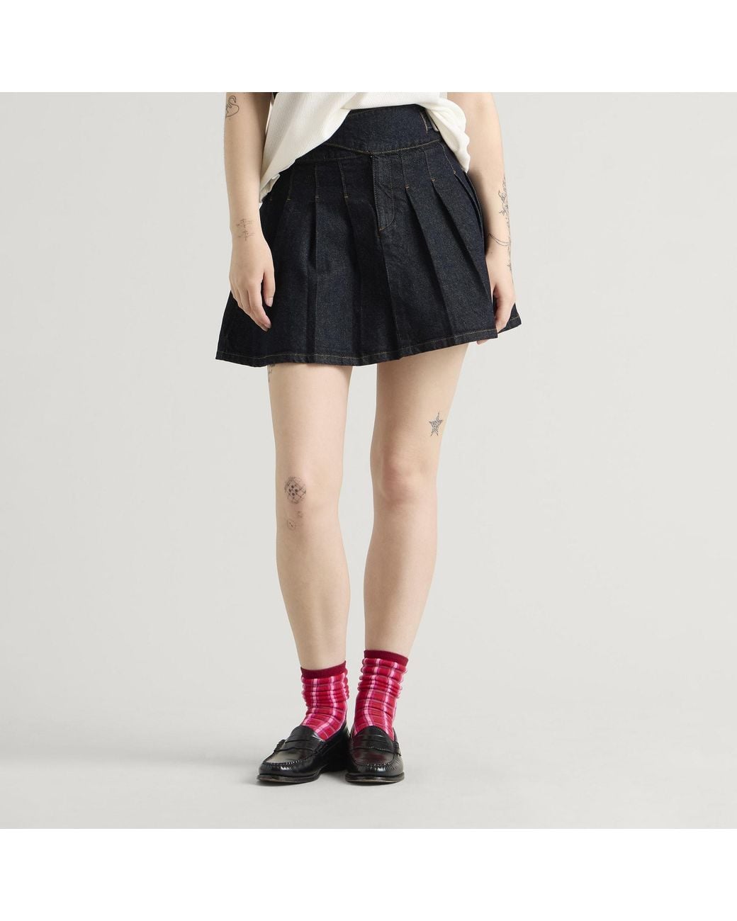 Damson Madder Black Dasha Mini Denim Skirt