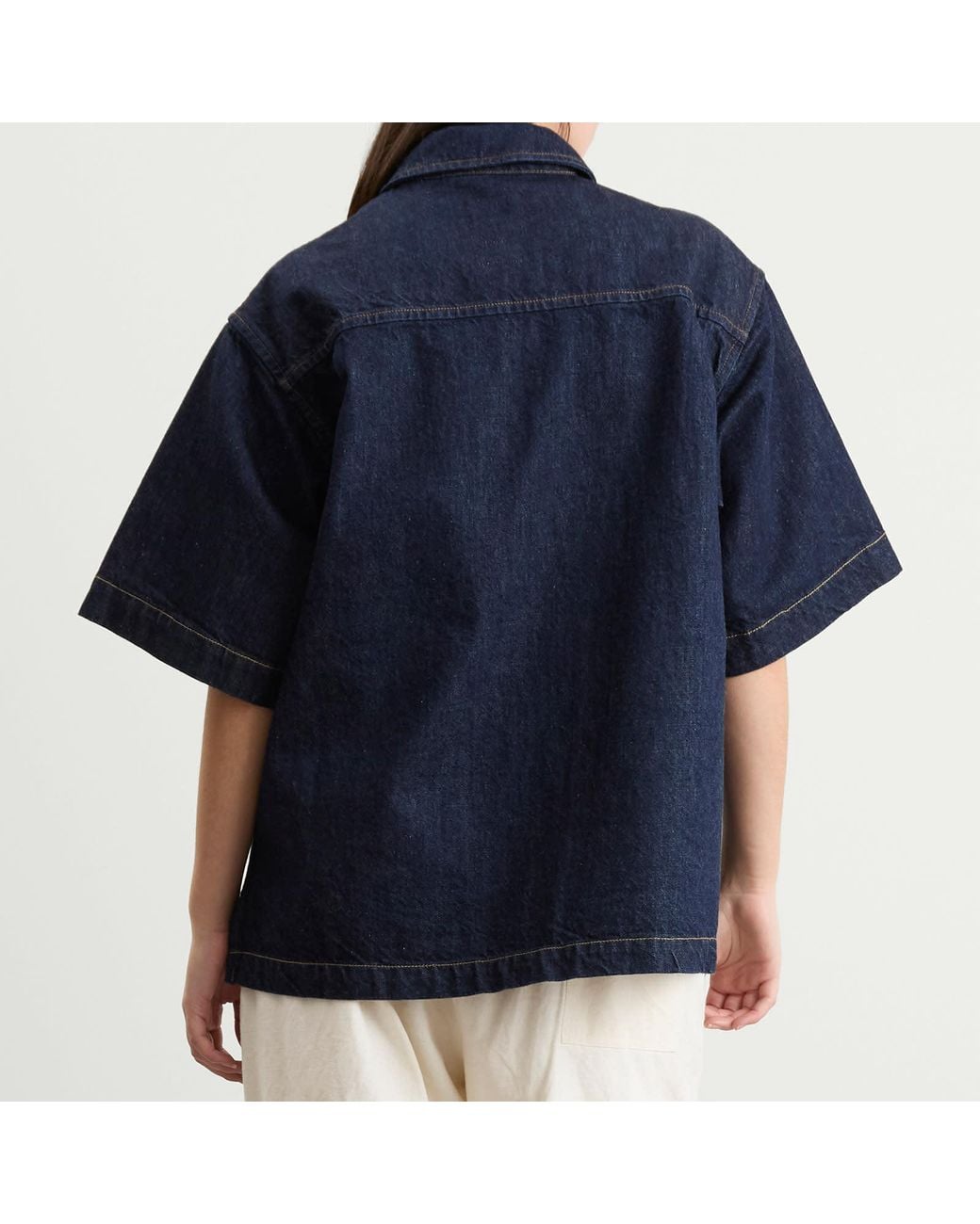 Girls Of Dust Blue Okinawa Denim Short Sleeve Shirt