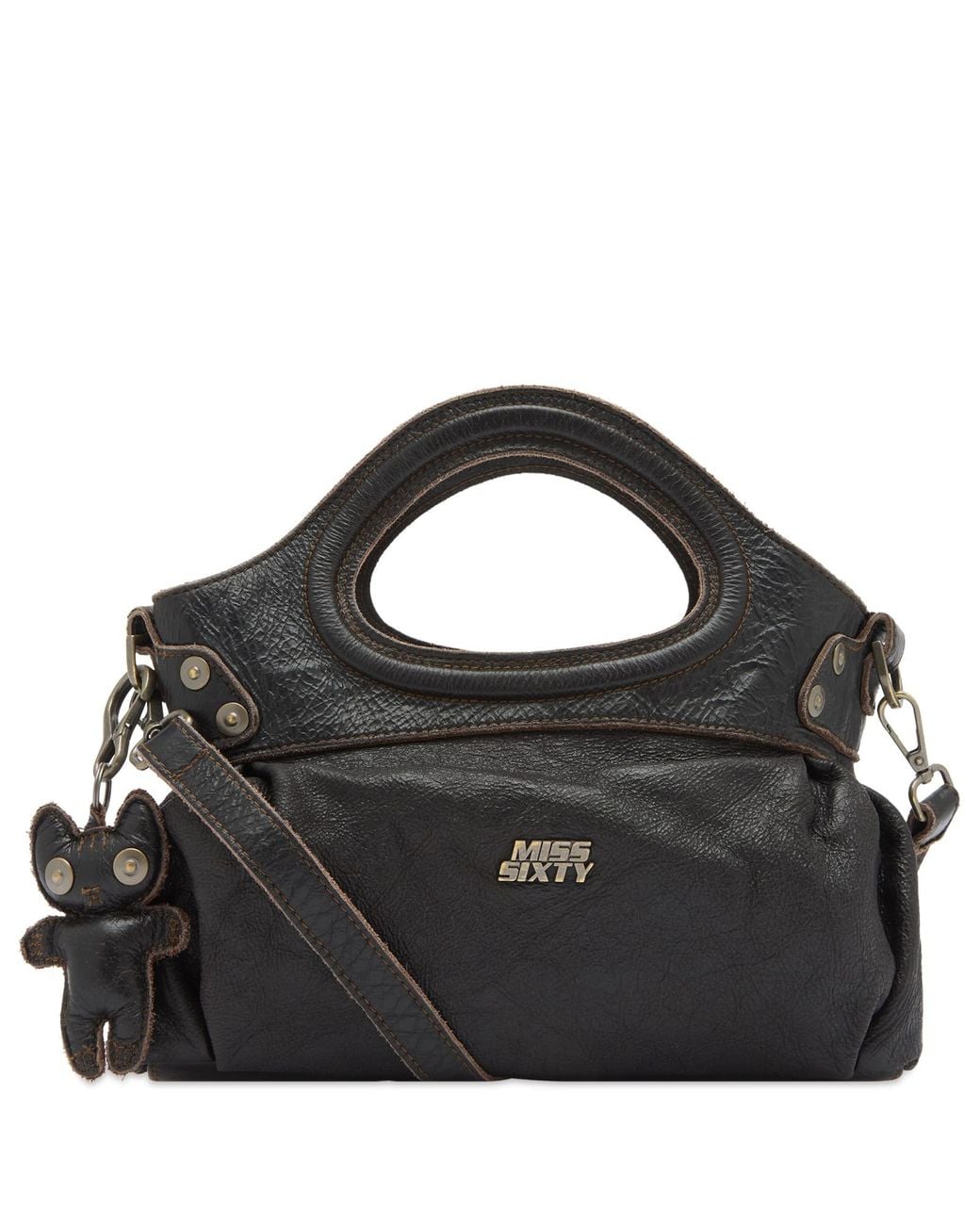 Miss Sixty Black Knwls X Baguette Shoulder Bag