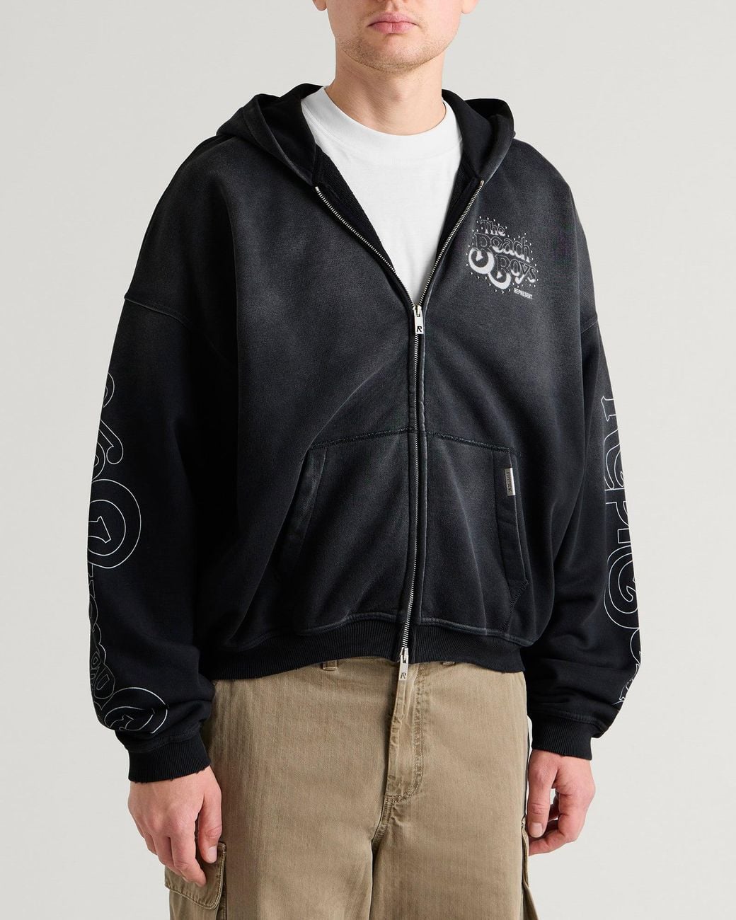 Represent Black Beach Boys Endless Summer Zip Through Hoodie for men