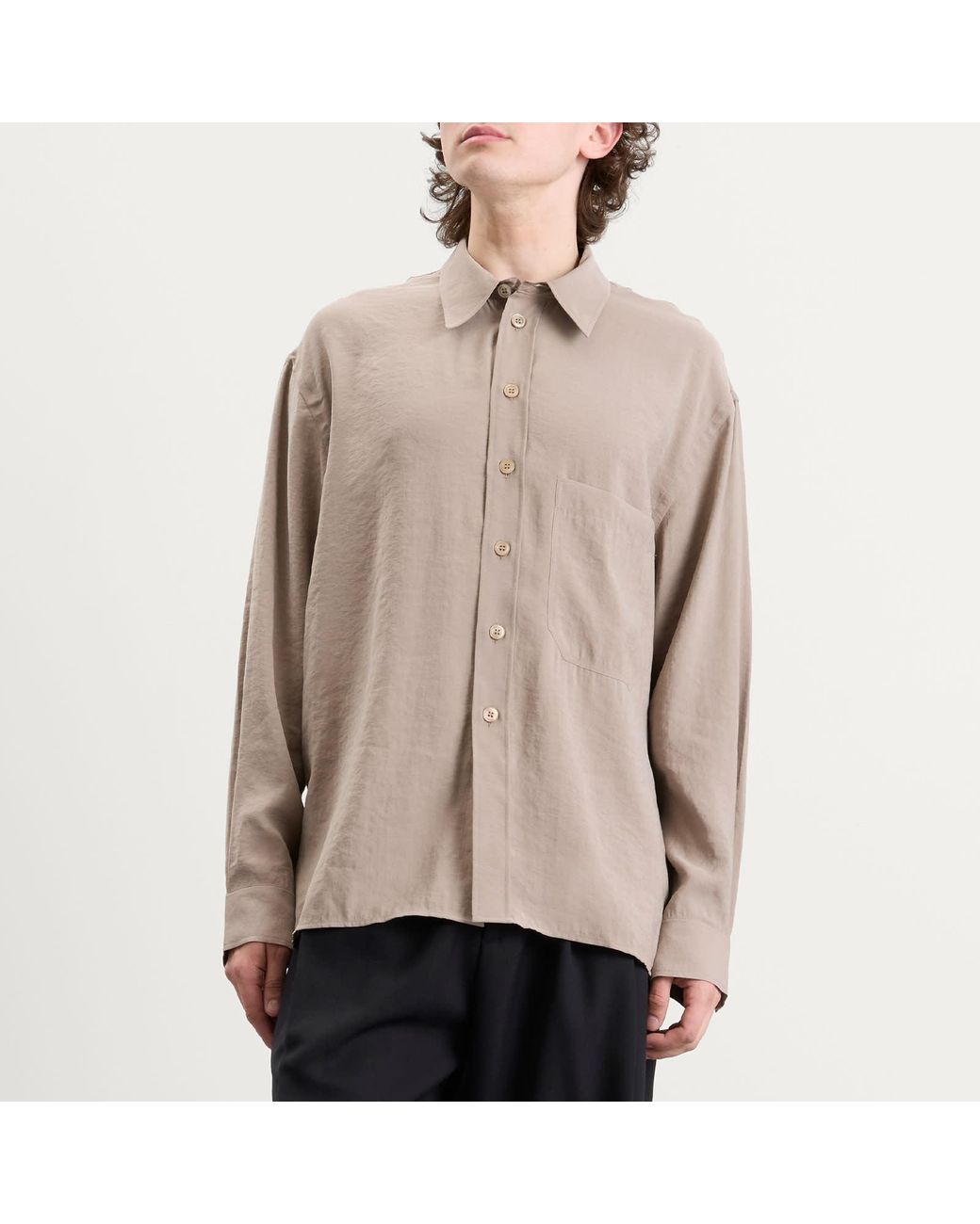 Studio Nicholson Brown Emper Oversized Patch Pocket Shirt for men